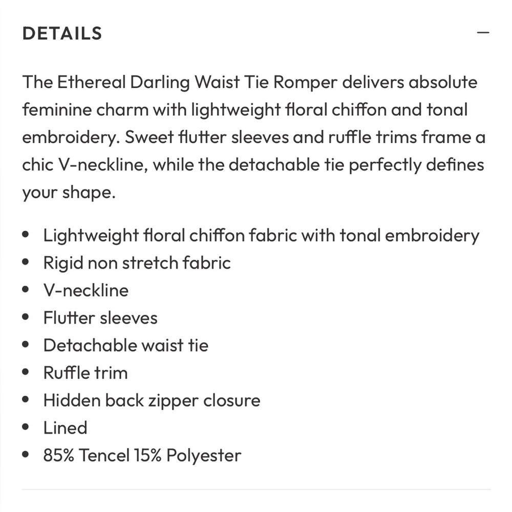 Vici Ethereal Darling Waist Tie Romper - Picture 4 of 4